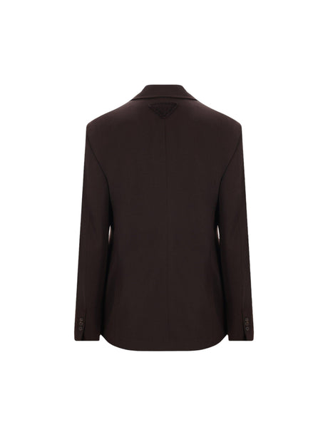 Double-breasted Gabardine Jacket-PRADA-JOHN JULIA