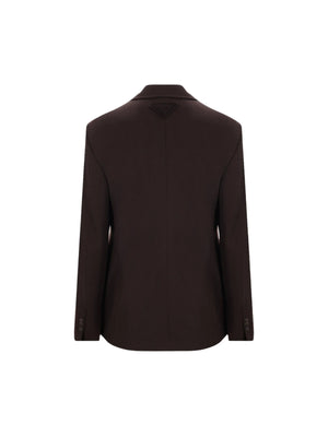 Double-breasted Gabardine Jacket-PRADA-JOHN JULIA