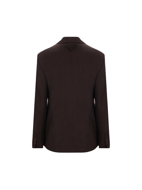 Double-breasted Gabardine Jacket-PRADA-JOHN JULIA