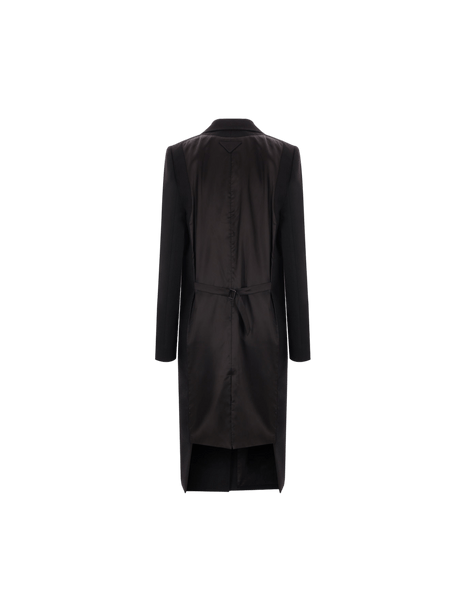 PRADA-Double-breasted Wool and Twill Coat-JOHN JULIA