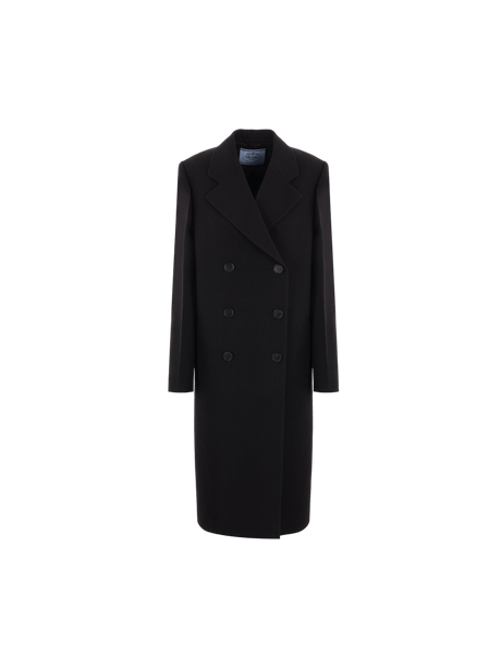 PRADA-Double-breasted Wool and Twill Coat-JOHN JULIA