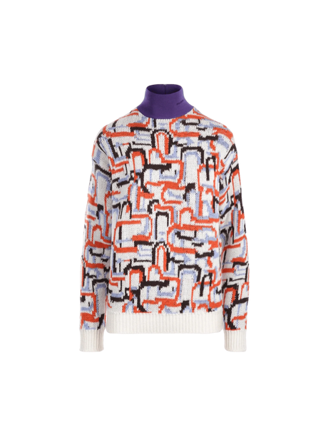 Geometric-motif Wool Cashmere Knit Sweater-PRADA-JOHN JULIA