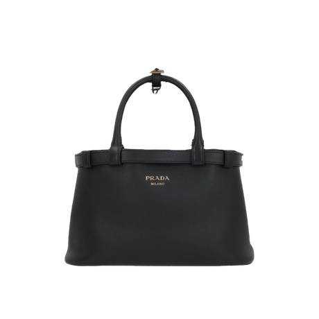 Grainy Leather Buckle Small Handbag-PRADA-JOHN JULIA