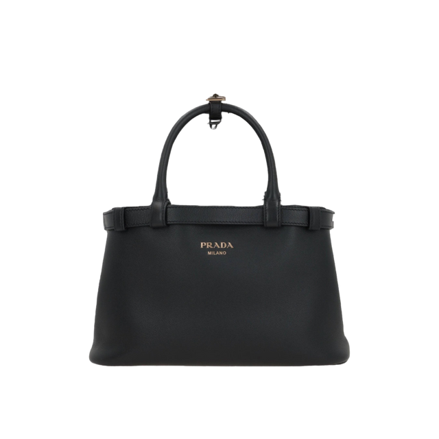 Grainy Leather Buckle Small Handbag-PRADA-JOHN JULIA