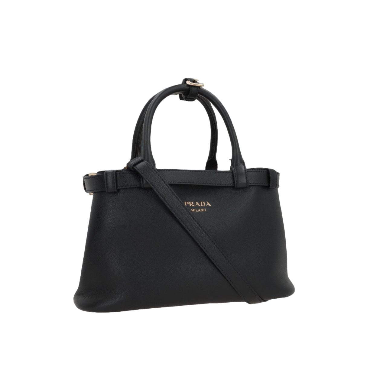 Grainy Leather Buckle Small Handbag-PRADA-JOHN JULIA