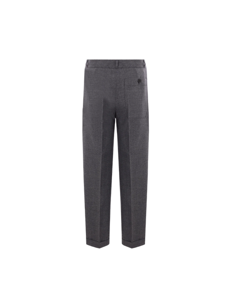 Grisaille Wool Cropped Trousers-Prada-JOHN JULIA