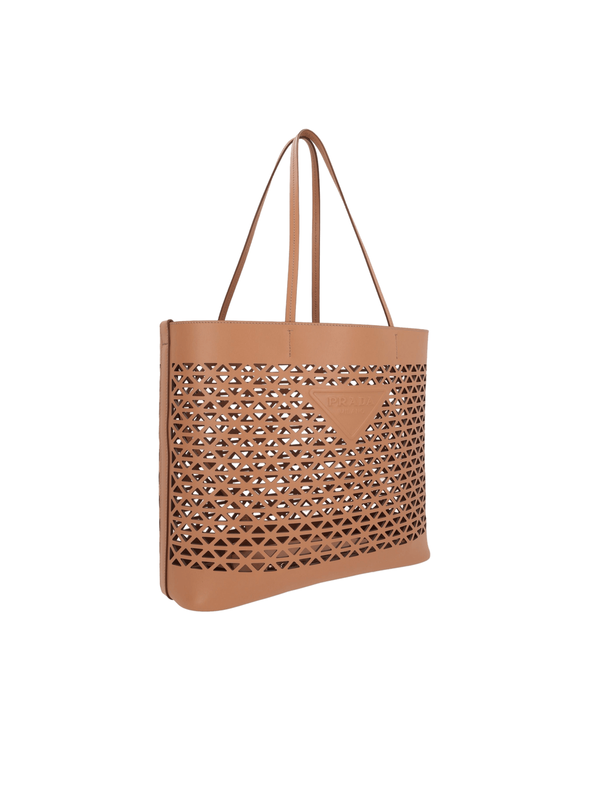 Laser-Cut Leather Large Shopping Bag-PRADA-JOHN JULIA