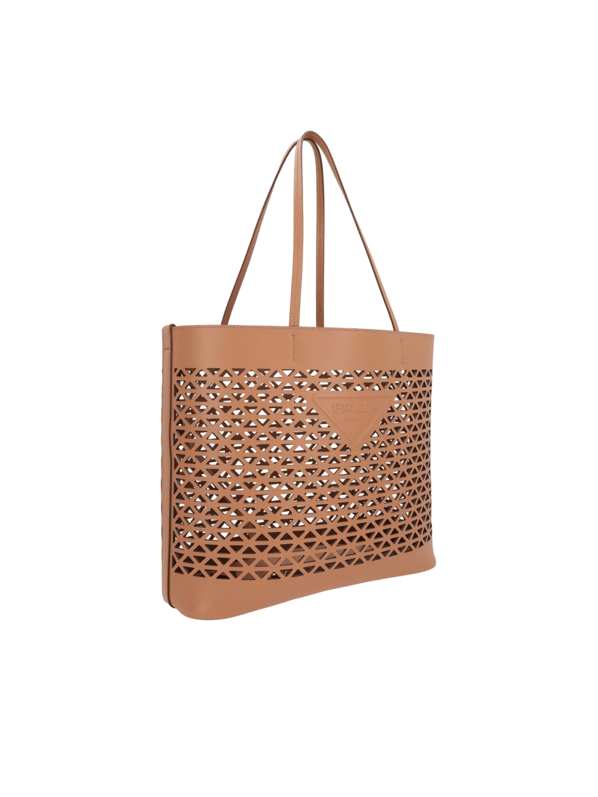 Laser-Cut Leather Large Shopping Bag-PRADA-JOHN JULIA