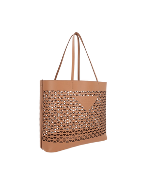 Laser-Cut Leather Large Shopping Bag-PRADA-JOHN JULIA