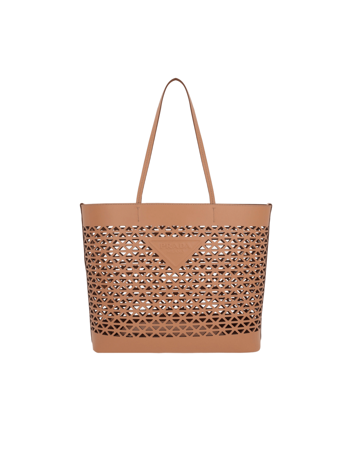 Laser-Cut Leather Large Shopping Bag-PRADA-JOHN JULIA