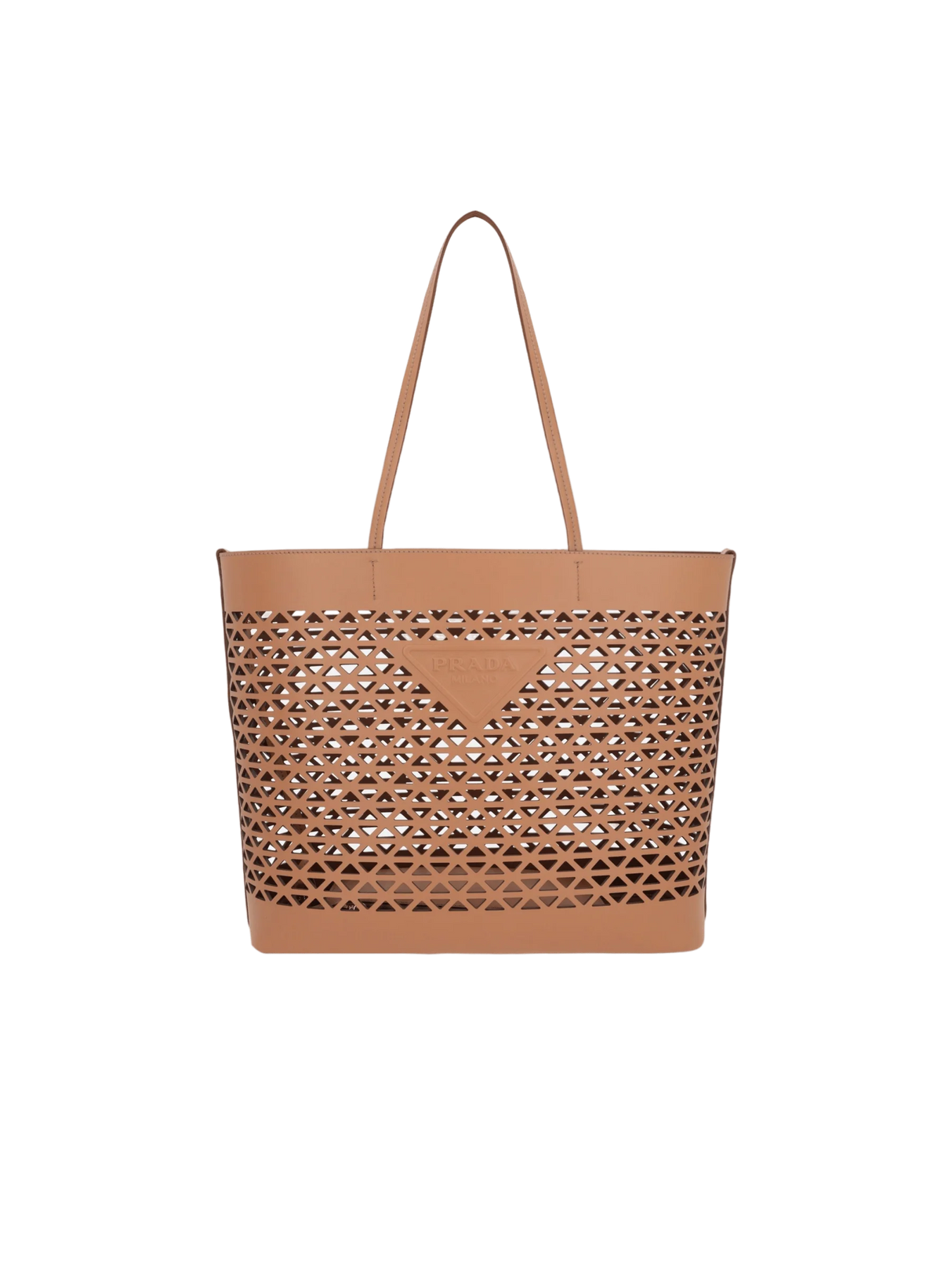 Laser-Cut Leather Large Shopping Bag-PRADA-JOHN JULIA