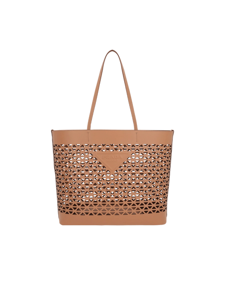 Laser-Cut Leather Large Shopping Bag-PRADA-JOHN JULIA