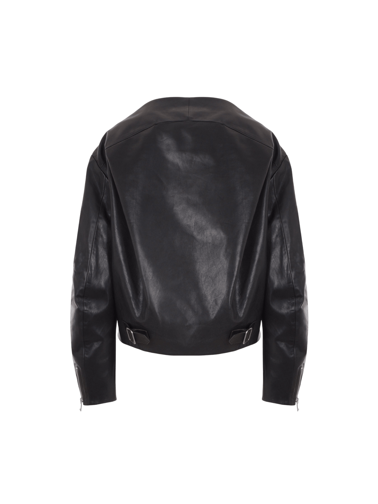 Leather Cropped Jacket-PRADA-JOHN JULIA