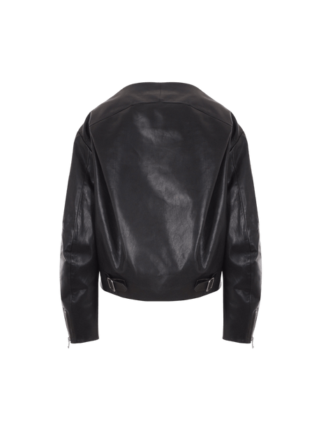 Leather Cropped Jacket-PRADA-JOHN JULIA