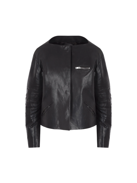 Cropped Leather Jacket-Prada-JOHN JULIA