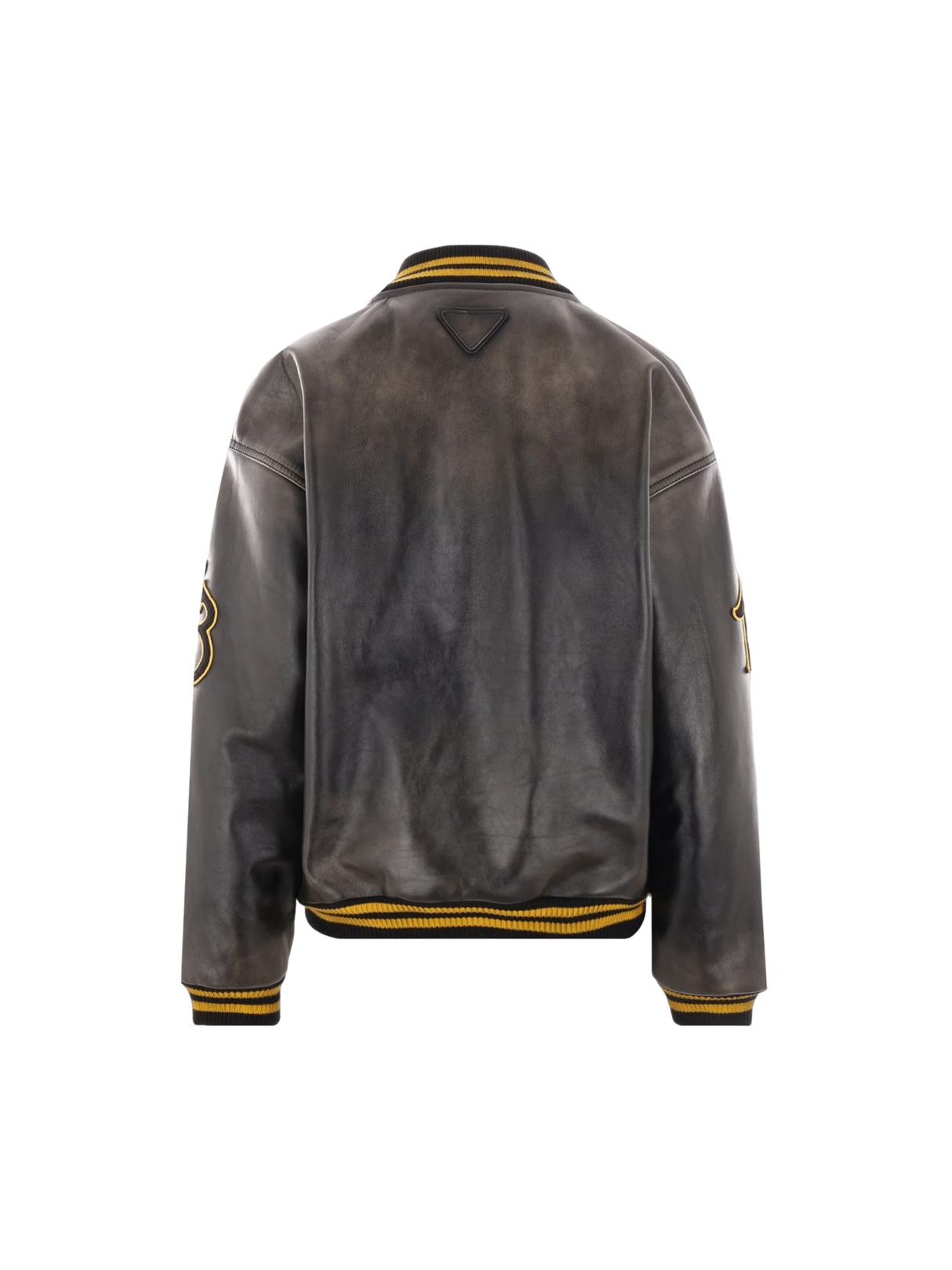 Leather Oversize Bomber Jacket-PRADA-JOHN JULIA