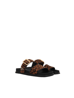 Leopard Printed Calf Hair Slide Sandals-PRADA-JOHN JULIA