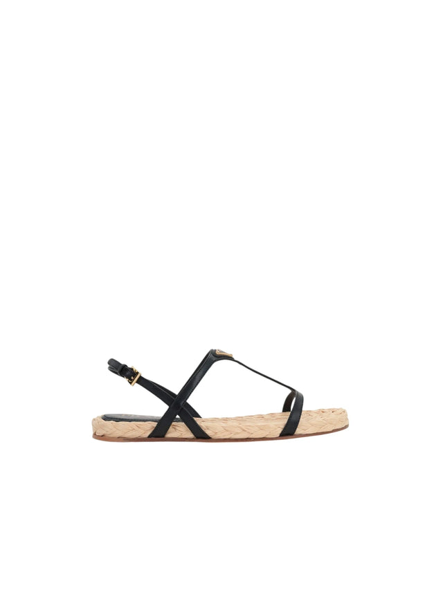 Logo-detailed Nappa Flat Sandals-PRADA-JOHN JULIA