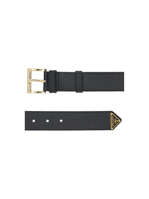 Logo-detailed Saffiano Leather Belt-PRADA-JOHN JULIA