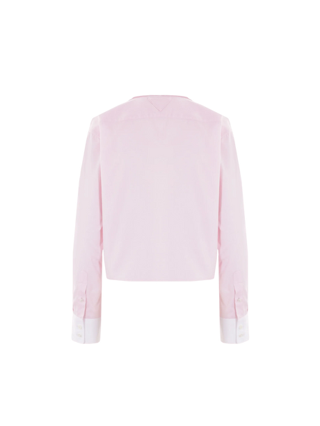 Oxford and Poplin Cropped Shirt-PRADA-JOHN JULIA