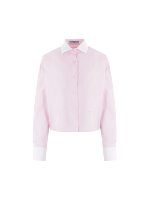 Oxford and Poplin Cropped Shirt-PRADA-JOHN JULIA