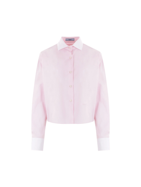 Oxford and Poplin Cropped Shirt-PRADA-JOHN JULIA