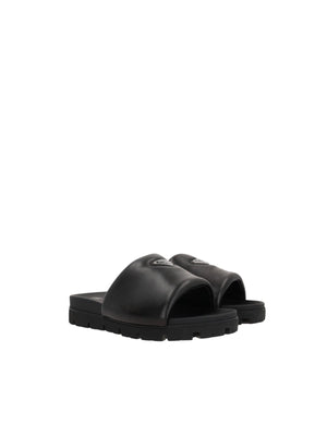 Padded Nappa Slide Sandals-PRADA-JOHN JULIA