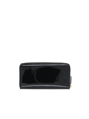 Patent Leather Zip-Around Wallet-PRADA-JOHN JULIA