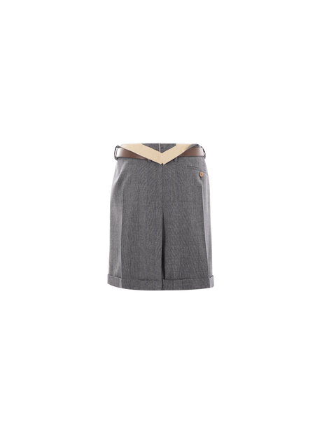 Pinstriped Wool Skirt-PRADA-JOHN JULIA