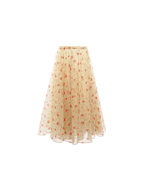 Poppy Print Circle Skirt-PRADA-JOHN JULIA