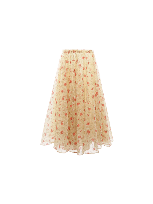 Poppy Print Circle Skirt-PRADA-JOHN JULIA