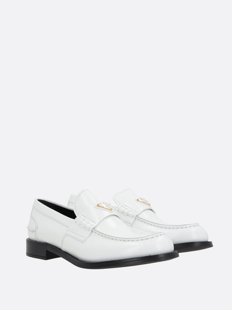 Brushed Leather Loafers-Prada-JOHN JULIA