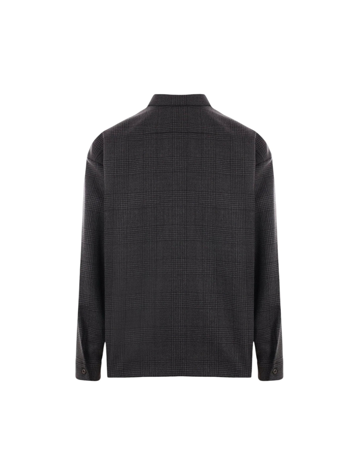 PRADA-Prince Of Wales Wool Full-zip Shirt-JOHN JULIA