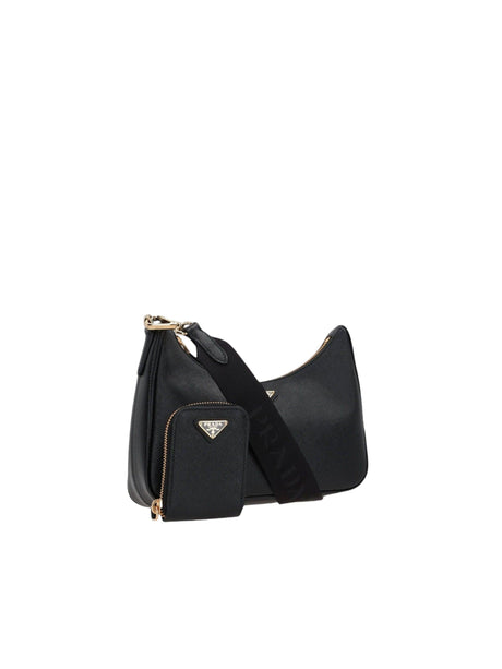 Re-Edition Saffiano Lux Leather Shoulder Bag-PRADA-JOHN JULIA