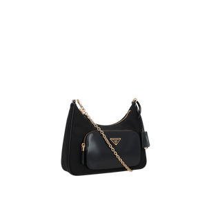 Re-Nylon and Brushed Leather Mini Shoulder Bag-PRADA-JOHN JULIA