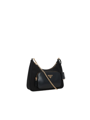 Re-Nylon and Brushed Leather Mini Shoulder Bag-PRADA-JOHN JULIA