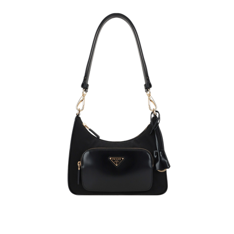 Re-Nylon and Brushed Leather Mini Shoulder Bag-PRADA-JOHN JULIA