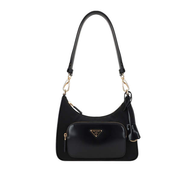 Re-Nylon and Brushed Leather Mini Shoulder Bag-PRADA-JOHN JULIA