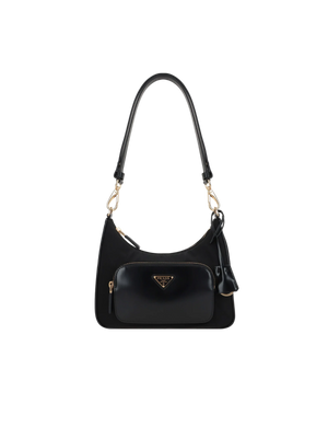 Re-Nylon and Brushed Leather Mini Shoulder Bag-PRADA-JOHN JULIA