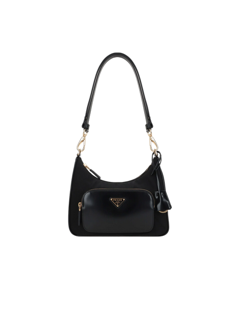 Re-Nylon and Brushed Leather Mini Shoulder Bag-PRADA-JOHN JULIA