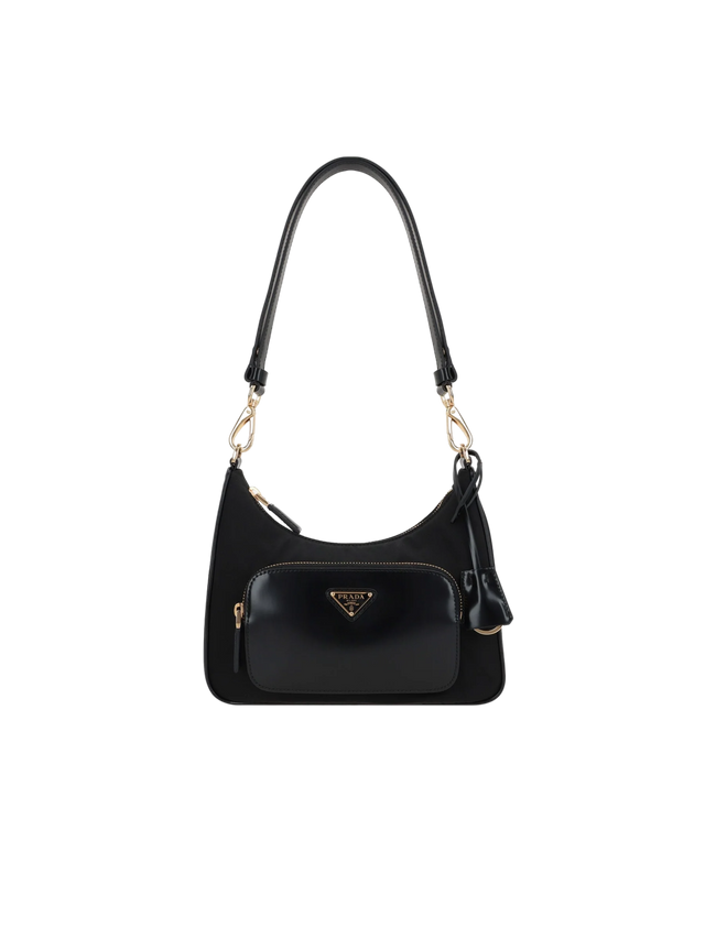 Re-Nylon and Brushed Leather Mini Shoulder Bag-PRADA-JOHN JULIA