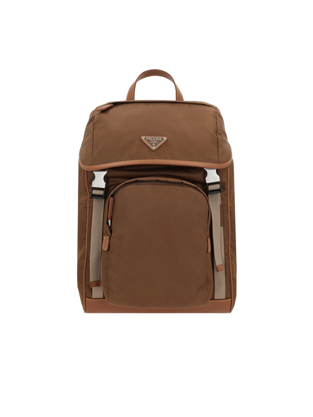 Re-Nylon and Smooth Leather Backpack-PRADA-JOHN JULIA