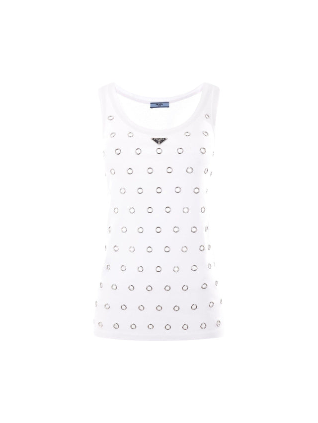 Ribbed Cotton Tank Top-PRADA-JOHN JULIA