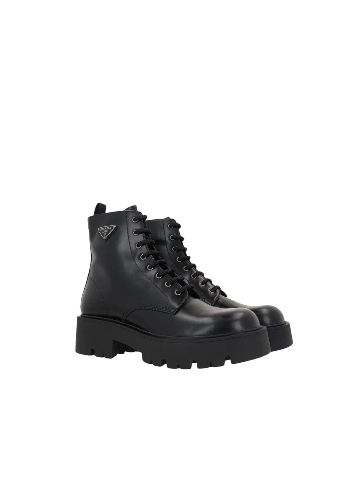 Rois Brushed Leather Combat Boots-PRADA-JOHN JULIA