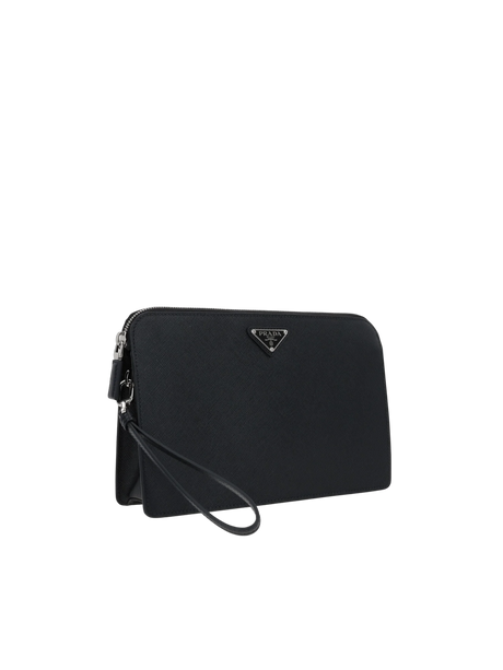 Saffiano Leather Clutch-PRADA-JOHN JULIA