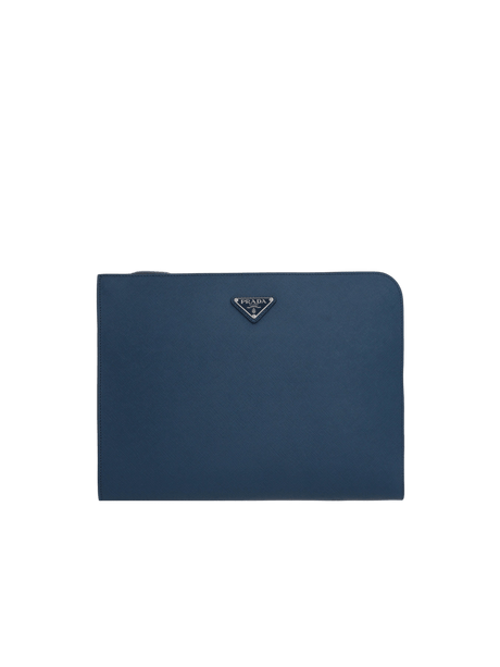 Saffiano Leather Half-Zip Document Holder-PRADA-JOHN JULIA