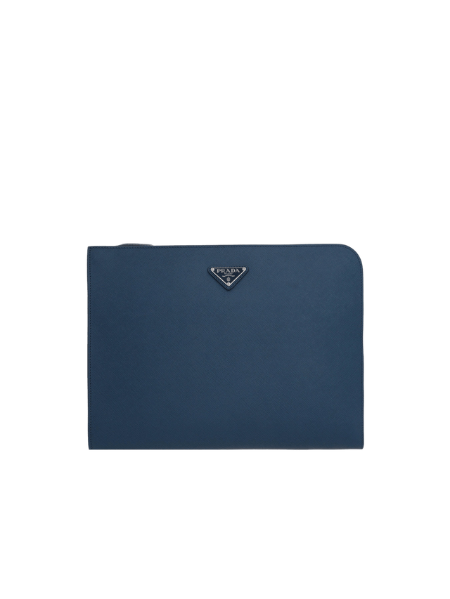 Saffiano Leather Half-Zip Document Holder-PRADA-JOHN JULIA