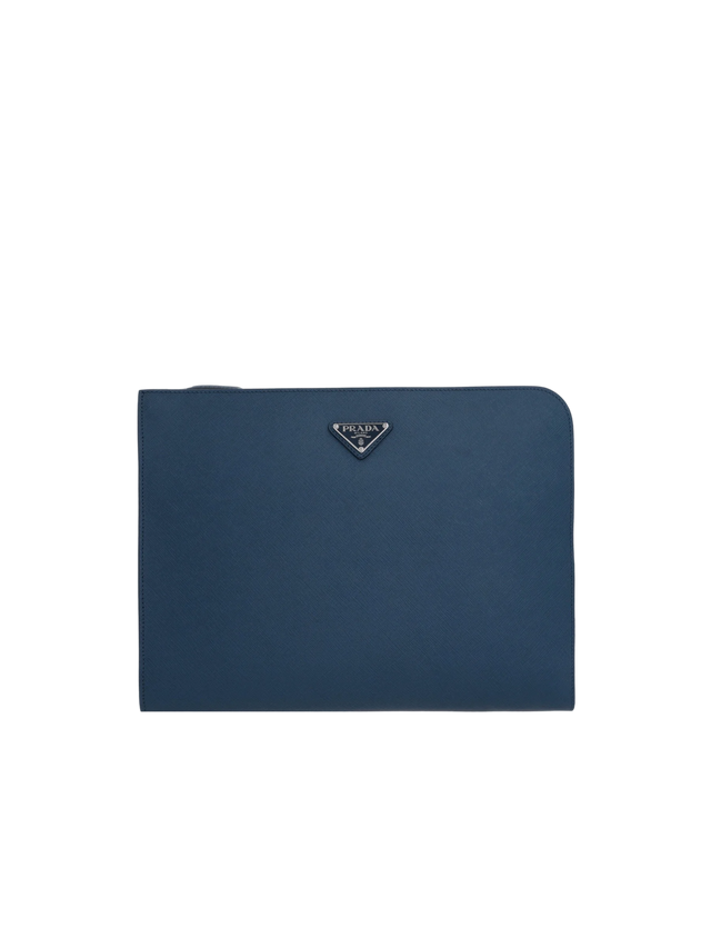 Saffiano Leather Half-Zip Document Holder-PRADA-JOHN JULIA