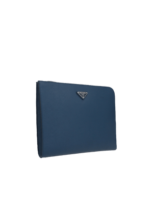 Saffiano Leather Half-Zip Document Holder-PRADA-JOHN JULIA