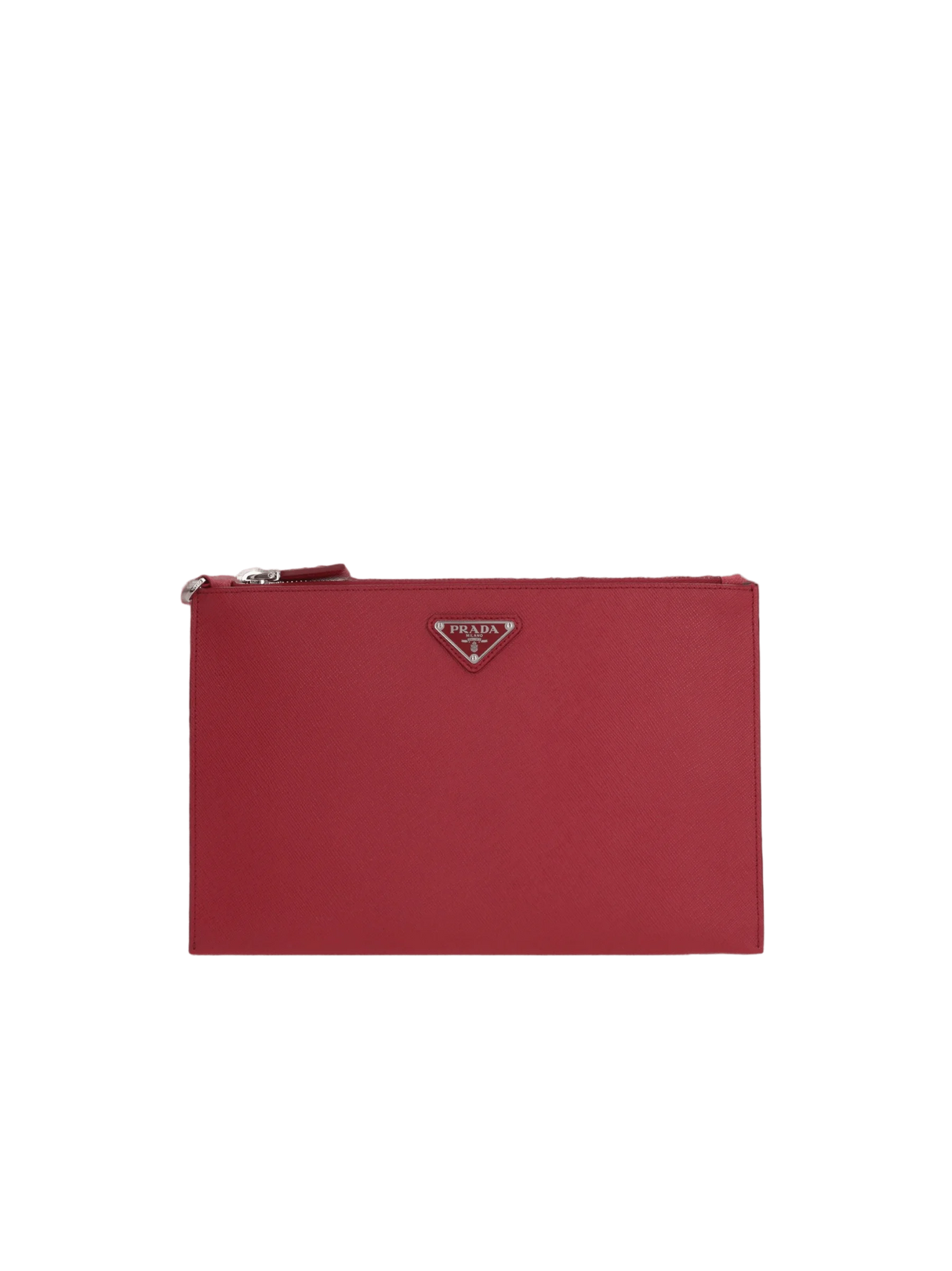 Saffiano Leather Logo-Detailed Clutch-PRADA-JOHN JULIA